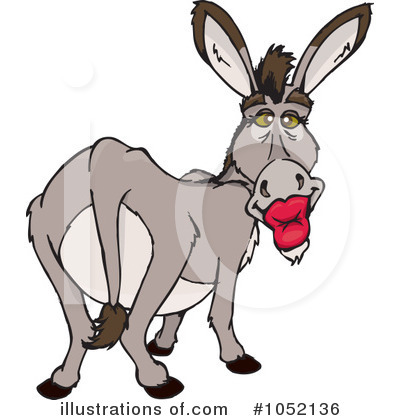 Royalty-Free (RF) Donkey Clipart Illustration by Dennis Holmes Designs - Stock Sample #1052136