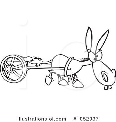 Royalty-Free (RF) Donkey Clipart Illustration by toonaday - Stock Sample #1052937