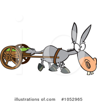 Royalty-Free (RF) Donkey Clipart Illustration by toonaday - Stock Sample #1052965