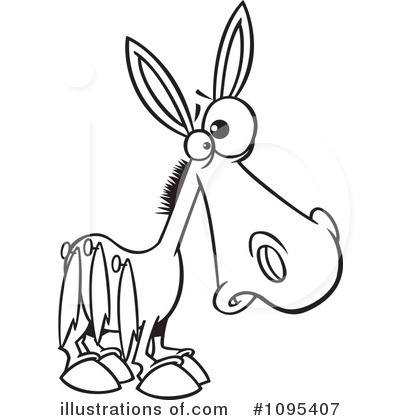 Royalty-Free (RF) Donkey Clipart Illustration by toonaday - Stock Sample #1095407