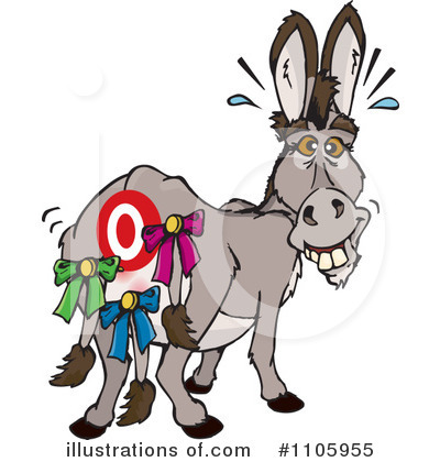 Royalty-Free (RF) Donkey Clipart Illustration by Dennis Holmes Designs - Stock Sample #1105955