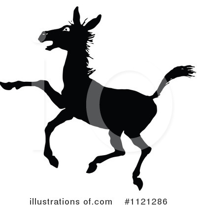 Royalty-Free (RF) Donkey Clipart Illustration by Prawny Vintage - Stock Sample #1121286