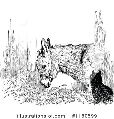 Royalty-Free (RF) Donkey Clipart Illustration by Prawny Vintage - Stock Sample #1180599