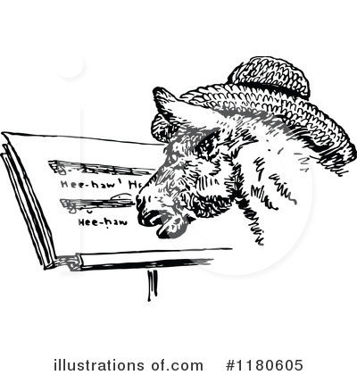Royalty-Free (RF) Donkey Clipart Illustration by Prawny Vintage - Stock Sample #1180605
