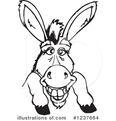 Royalty-Free (RF) Donkey Clipart Illustration by Dennis Holmes Designs - Stock Sample #1237664