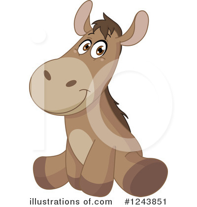 Royalty-Free (RF) Donkey Clipart Illustration by yayayoyo - Stock Sample #1243851