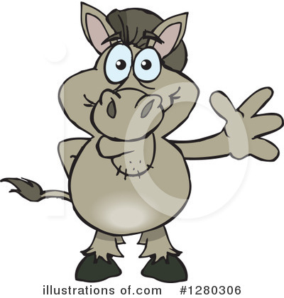 Royalty-Free (RF) Donkey Clipart Illustration by Dennis Holmes Designs - Stock Sample #1280306