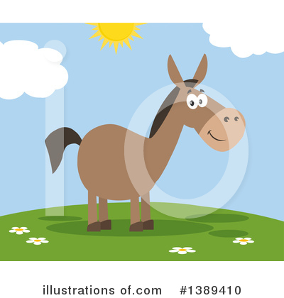 Royalty-Free (RF) Donkey Clipart Illustration by Hit Toon - Stock Sample #1389410