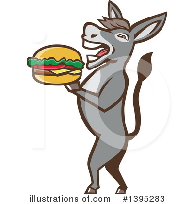 Royalty-Free (RF) Donkey Clipart Illustration by patrimonio - Stock Sample #1395283