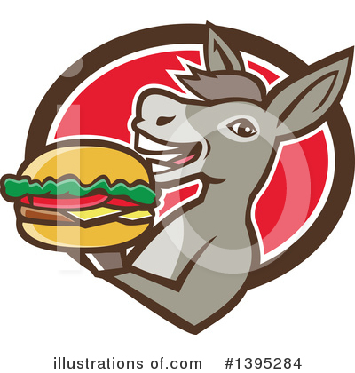 Royalty-Free (RF) Donkey Clipart Illustration by patrimonio - Stock Sample #1395284