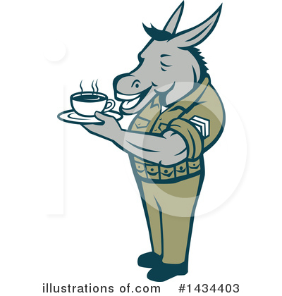 Royalty-Free (RF) Donkey Clipart Illustration by patrimonio - Stock Sample #1434403