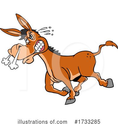 Royalty-Free (RF) Donkey Clipart Illustration by LaffToon - Stock Sample #1733285