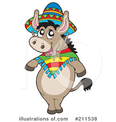 Royalty-Free (RF) Donkey Clipart Illustration by visekart - Stock Sample #211538