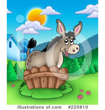 Royalty-Free (RF) Donkey Clipart Illustration by visekart - Stock Sample #220810