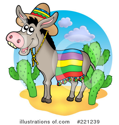 Royalty-Free (RF) Donkey Clipart Illustration by visekart - Stock Sample #221239