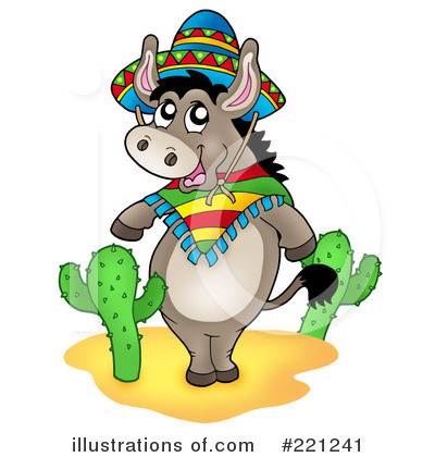 Royalty-Free (RF) Donkey Clipart Illustration by visekart - Stock Sample #221241