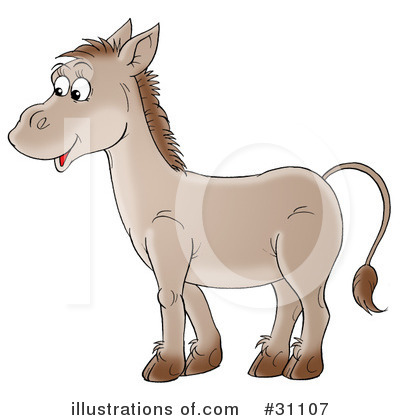 Royalty-Free (RF) Donkey Clipart Illustration by Alex Bannykh - Stock Sample #31107