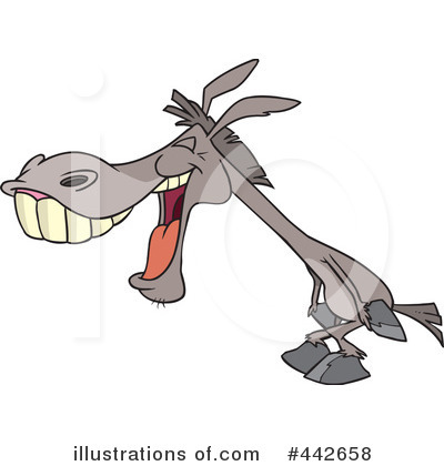 Royalty-Free (RF) Donkey Clipart Illustration by toonaday - Stock Sample #442658