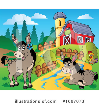Donkeys Clipart #1067073 by visekart