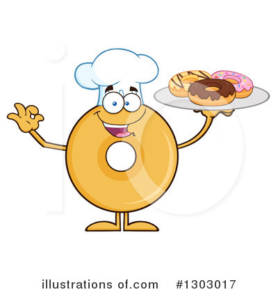 Royalty-Free (RF) Donut Character Clipart Illustration by Hit Toon - Stock Sample #1303017