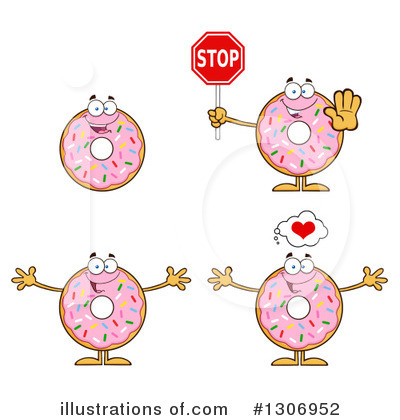 Royalty-Free (RF) Donut Clipart Illustration by Hit Toon - Stock Sample #1306952
