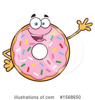 Donut Character Clipart #1568650 by Hit Toon