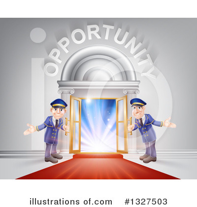 Royalty-Free (RF) Door Man Clipart Illustration by AtStockIllustration - Stock Sample #1327503