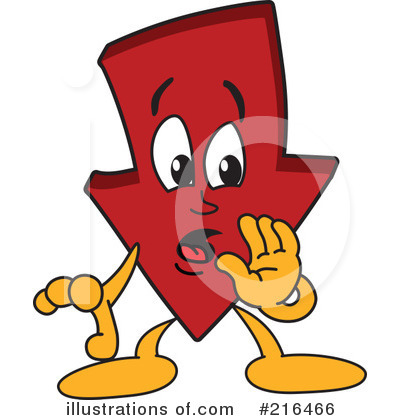 Royalty-Free (RF) Down Arrow Mascot Clipart Illustration by Mascot Junction - Stock Sample #216466