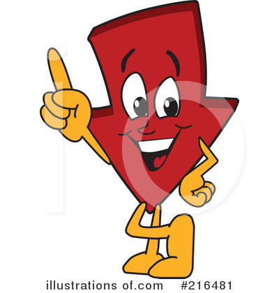 Down Arrow Mascot Clipart #216481 by Mascot Junction