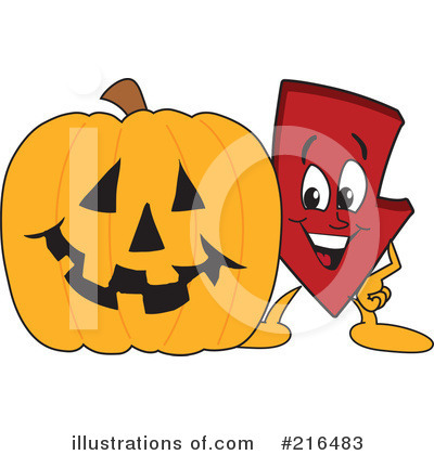 Royalty-Free (RF) Down Arrow Mascot Clipart Illustration by Mascot Junction - Stock Sample #216483