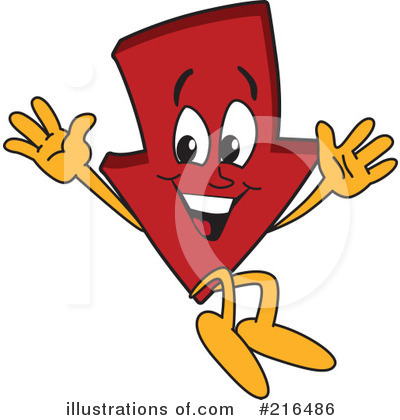 Down Arrow Mascot Clipart #216486 by Mascot Junction