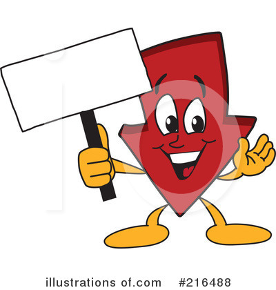 Down Arrow Mascot Clipart #216488 by Mascot Junction