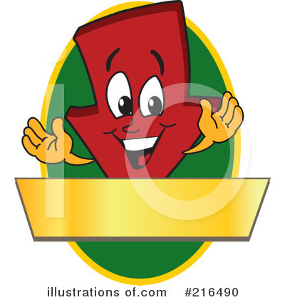 Royalty-Free (RF) Down Arrow Mascot Clipart Illustration by Mascot Junction - Stock Sample #216490