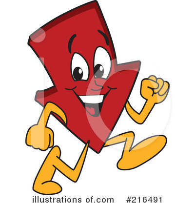 Down Arrow Mascot Clipart #216491 by Mascot Junction