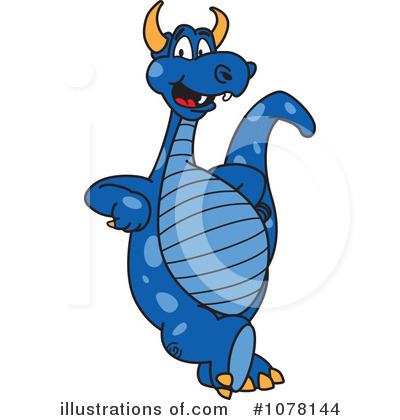 Blue Dragon Clipart #1078144 by Mascot Junction