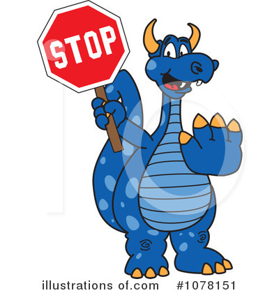 Blue Dragon Clipart #1078151 by Mascot Junction