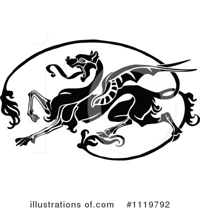 Royalty-Free (RF) Dragon Clipart Illustration by Prawny Vintage - Stock Sample #1119792