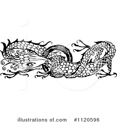 Royalty-Free (RF) Dragon Clipart Illustration by Prawny Vintage - Stock Sample #1120596