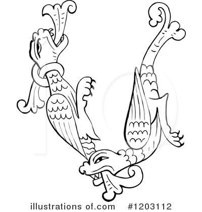 Royalty-Free (RF) Dragon Clipart Illustration by Prawny Vintage - Stock Sample #1203112