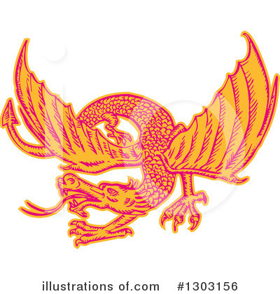 Royalty-Free (RF) Dragon Clipart Illustration by patrimonio - Stock Sample #1303156