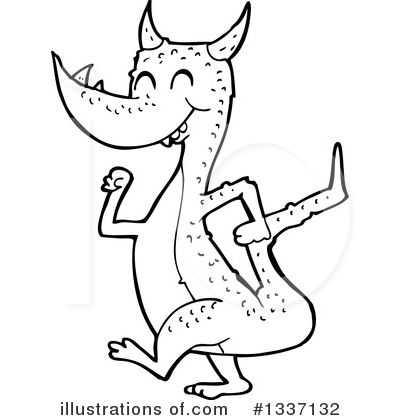 Royalty-Free (RF) Dragon Clipart Illustration by lineartestpilot - Stock Sample #1337132