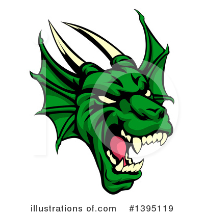 Green Dragon Clipart #1395119 by AtStockIllustration