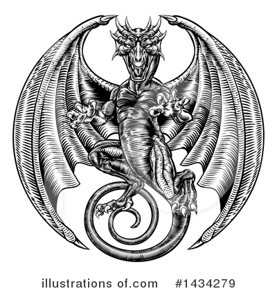 Royalty-Free (RF) Dragon Clipart Illustration by AtStockIllustration - Stock Sample #1434279