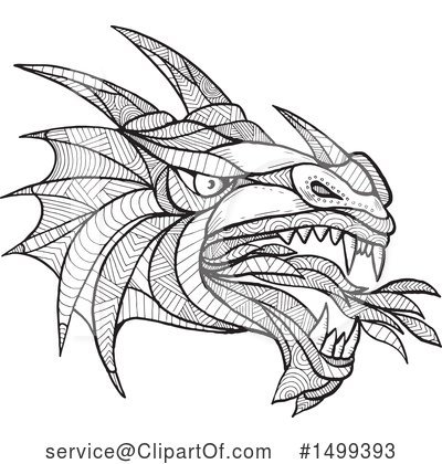 Royalty-Free (RF) Dragon Clipart Illustration by patrimonio - Stock Sample #1499393