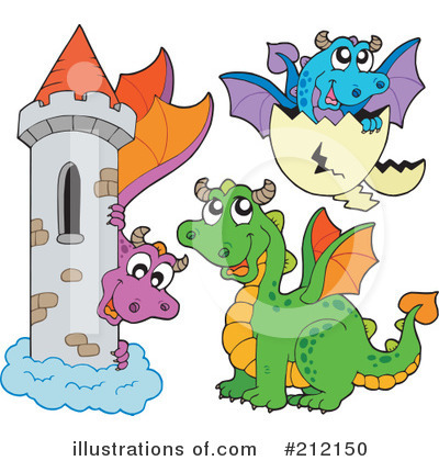 Royalty-Free (RF) Dragon Clipart Illustration by visekart - Stock Sample #212150