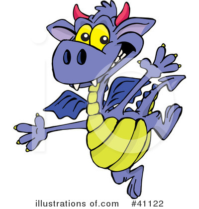 Purple Dragon Clipart #41122 by Dennis Holmes Designs