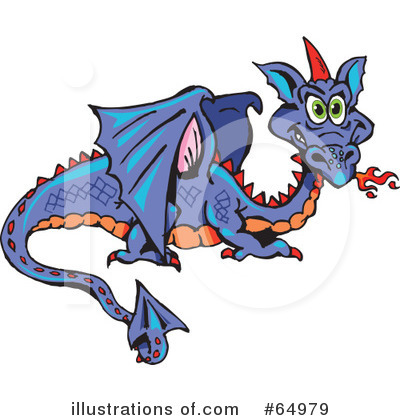 Royalty-Free (RF) Dragon Clipart Illustration by Dennis Holmes Designs - Stock Sample #64979