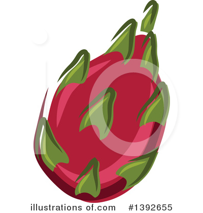 Royalty-Free (RF) Dragon Fruit Clipart Illustration by Vector Tradition SM - Stock Sample #1392655