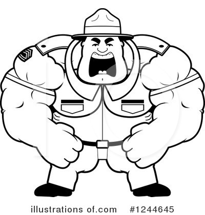 Royalty-Free (RF) Drill Sergeant Clipart Illustration by Cory Thoman - Stock Sample #1244645