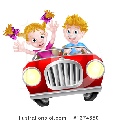 Convertible Clipart #1374650 by AtStockIllustration